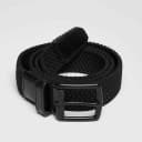 Black Stretch Belt Dress Collar Polo