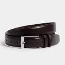 Black Leather Belt Dress Collar Polo