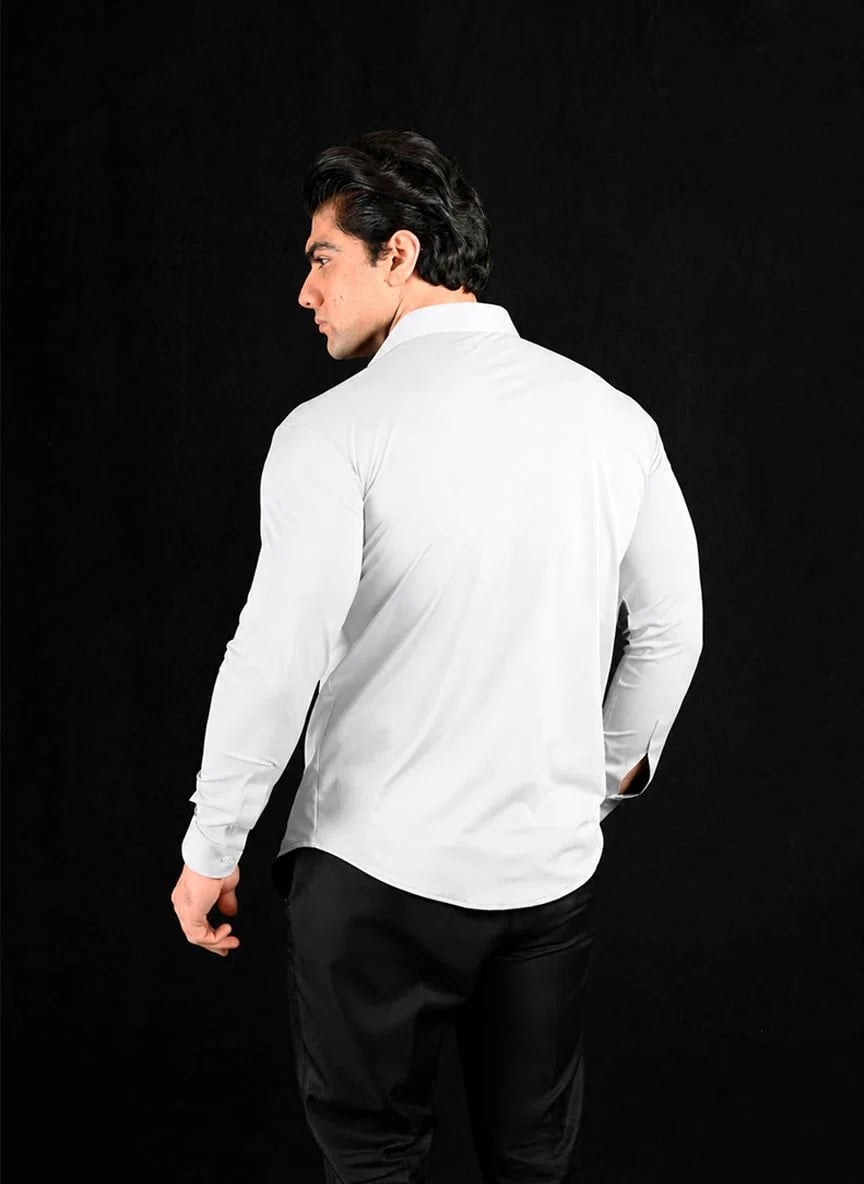 White Full Sleeves Dress Collar Shirt – View 2