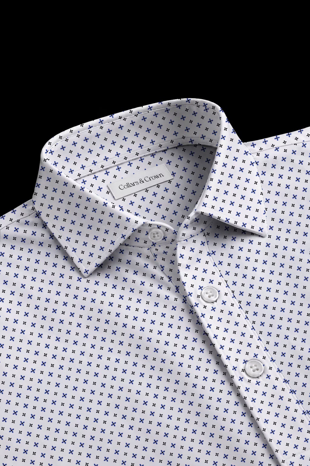 Micro Cross Semi-Spread Dress Collar Polo – View 1