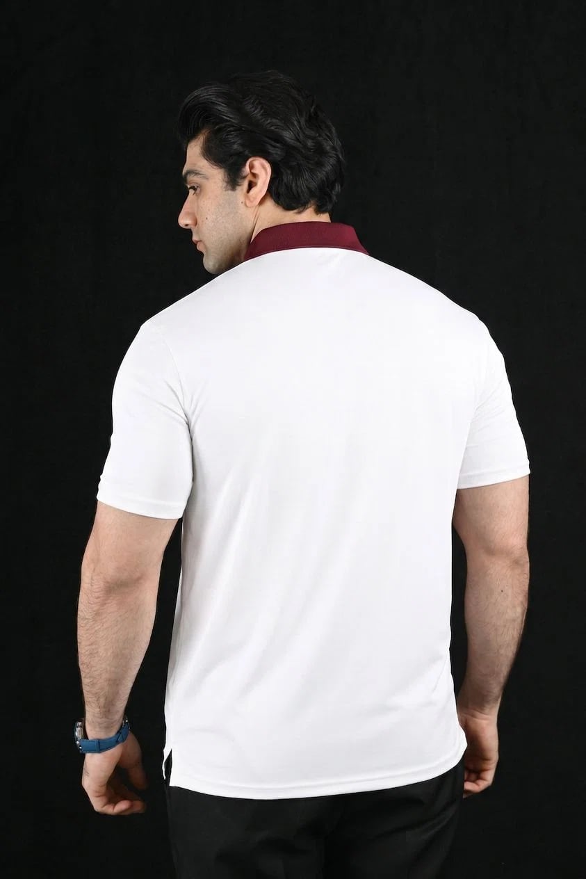 Garnet Frame Semi-Spread Dress Collar Polo – View 2