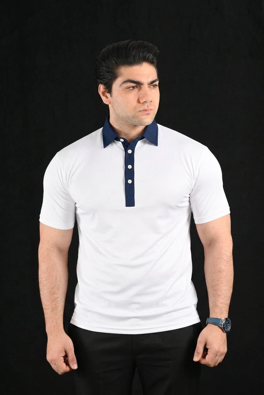 Admiral Frame Semi-Spread Dress Collar Polo – View 2
