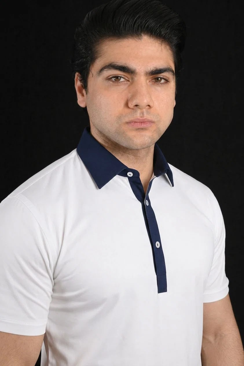 Admiral Frame Semi-Spread Dress Collar Polo – View 1