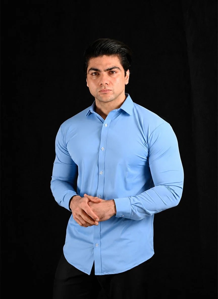 Sky Full Sleeves Dress Collar Shirt – View 1