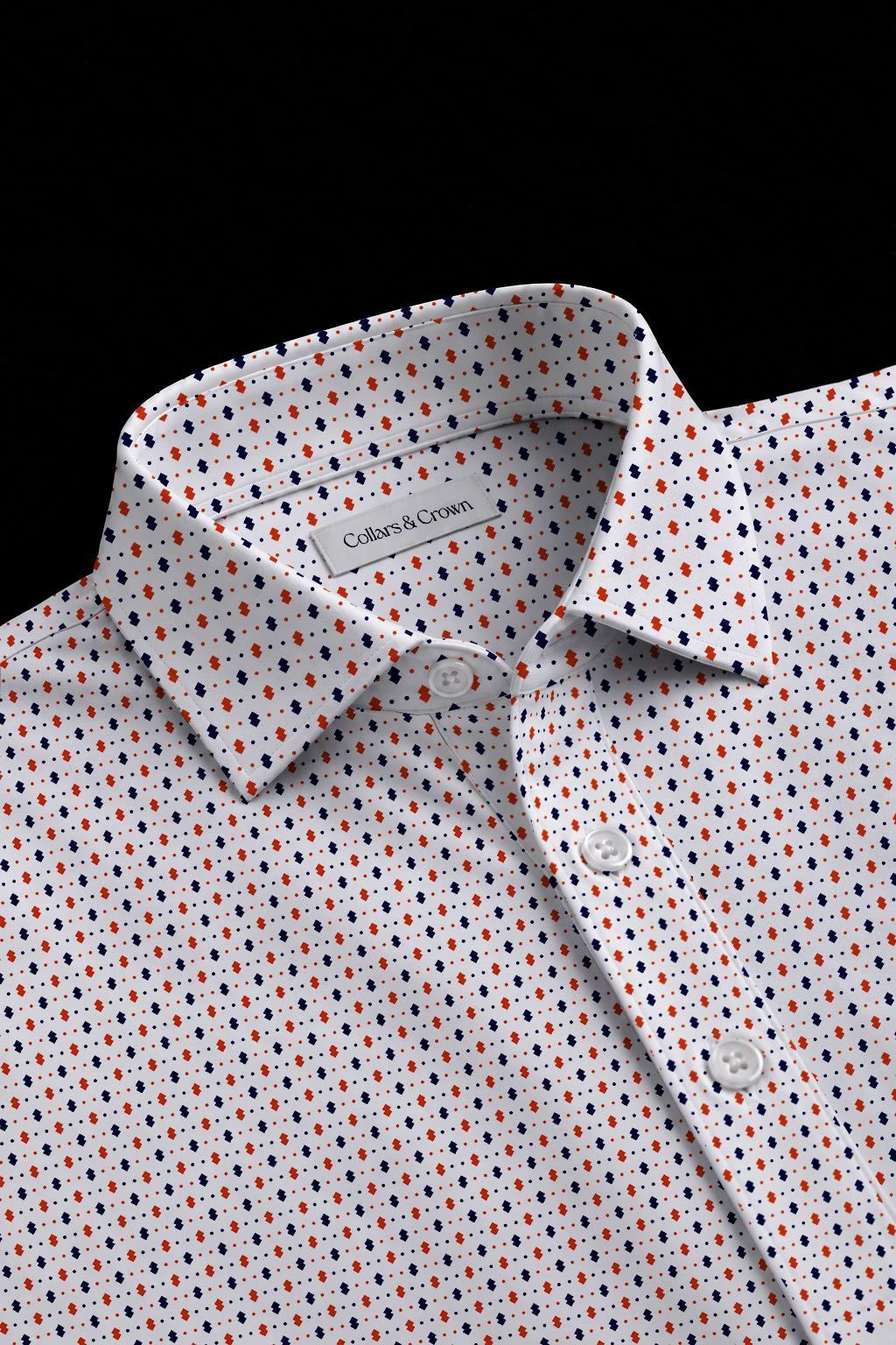 Dual Diamond Semi-Spread Dress Collar Polo – View 1