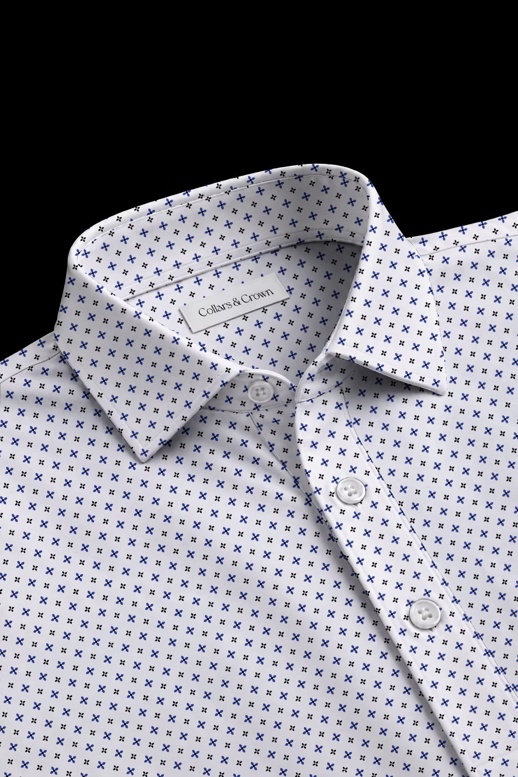 Micro Cross Semi-Spread Dress Collar Polo – View 1