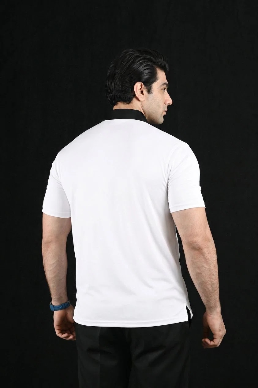 Obsidian Frame Semi-Spread Dress Collar Polo – View 2