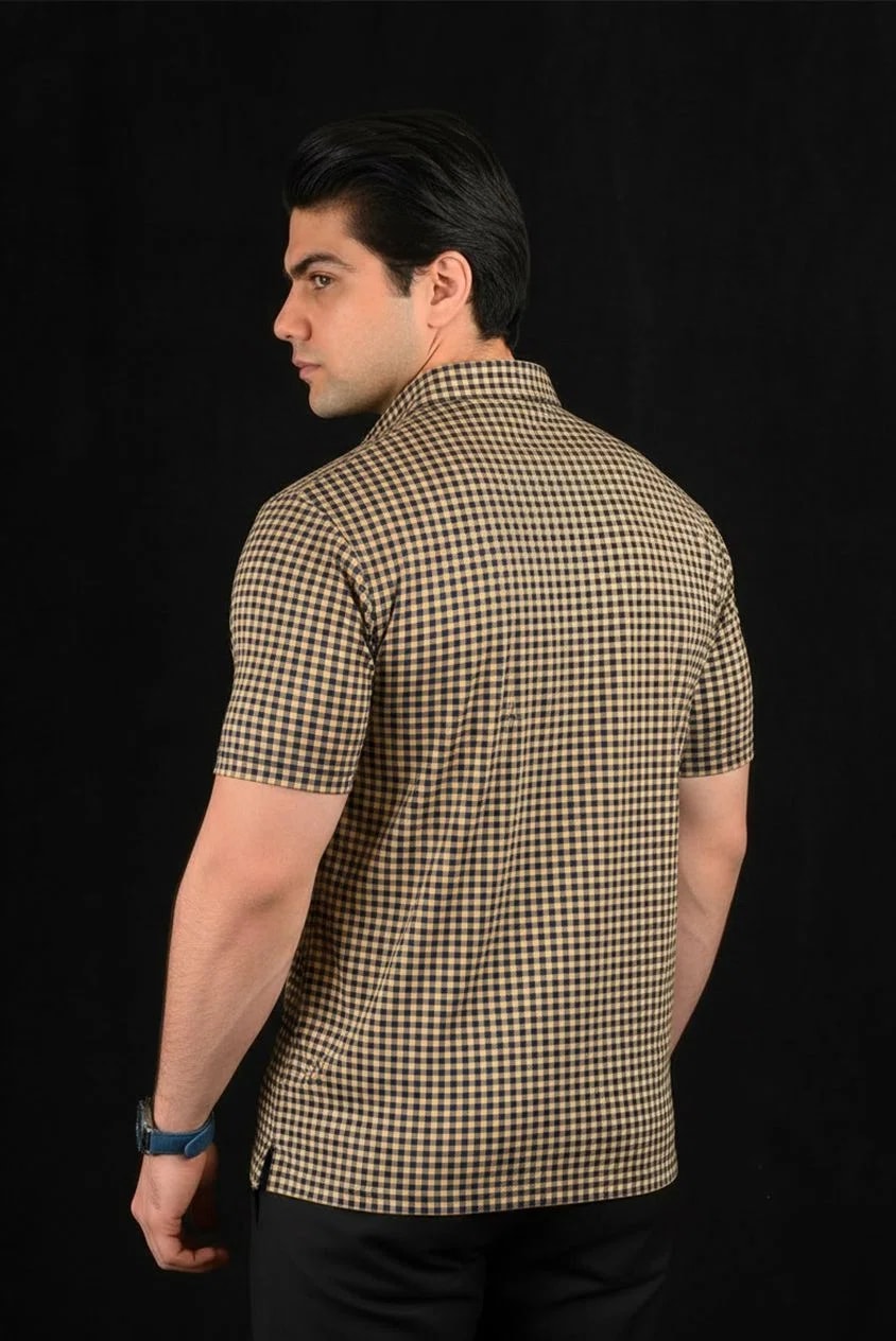 Cambridge Check  Semi-Spread Dress Collar Polo – View 2