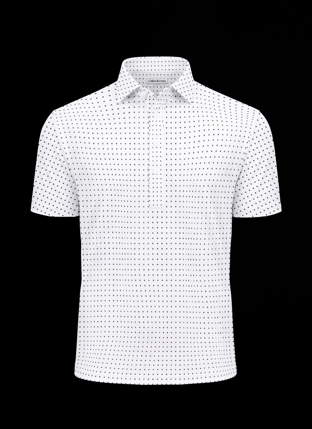 Twin Dashes Semi-Spread Dress Collar Polo – View 2